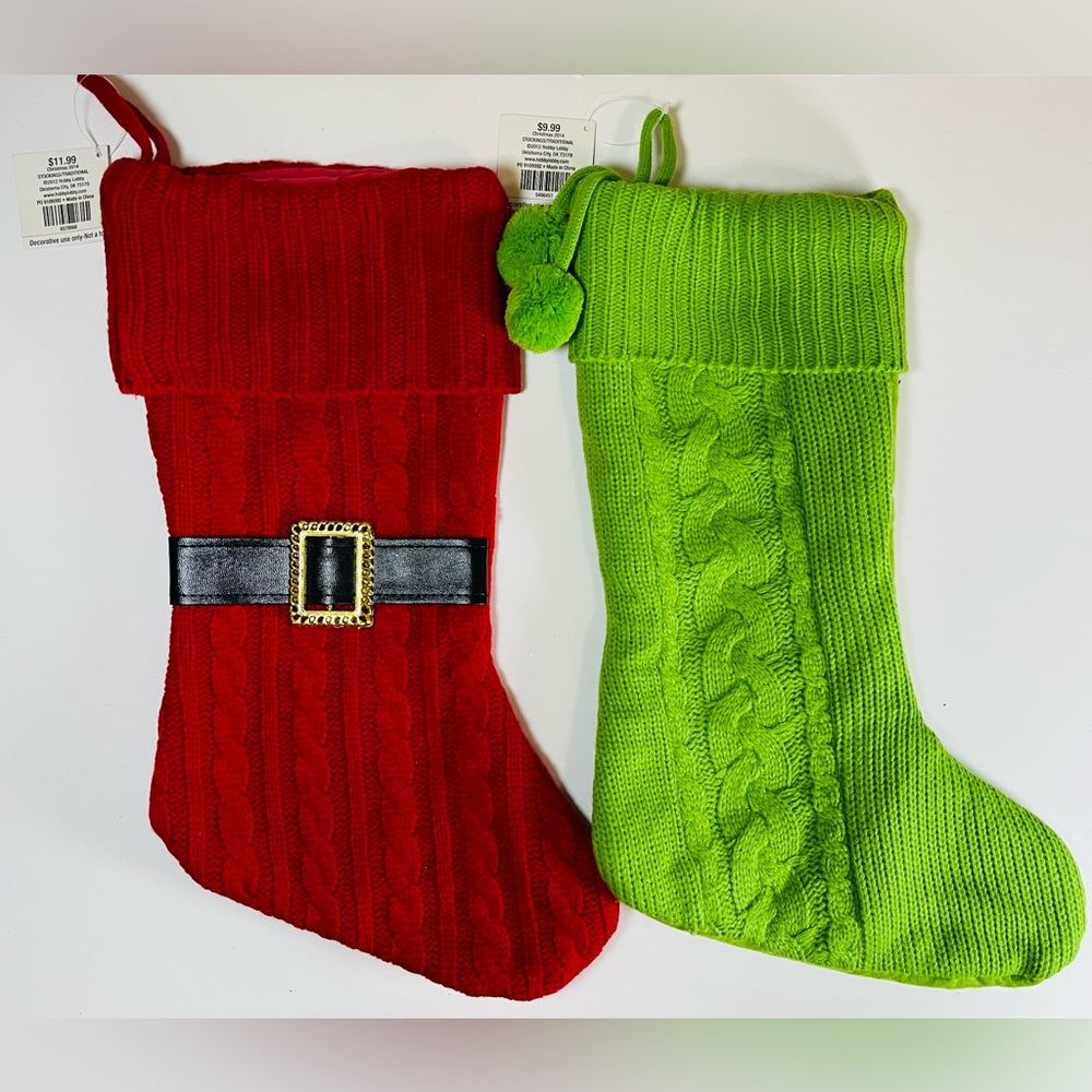 NWT Knit Christmas stockings, set of 2